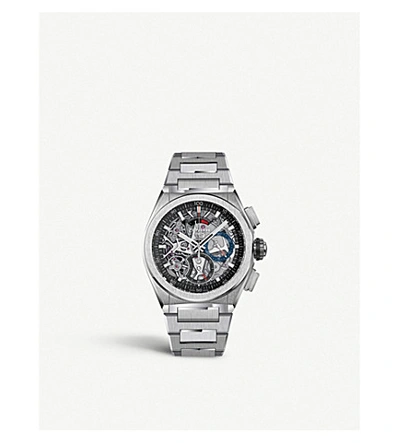 Shop Zenith 95.9000.9004/78.m9000 Defy El Primero 21 Titanium Watch In Silver