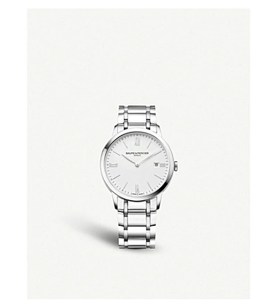 Shop Baume & Mercier M0a10354 Classima Stainless Steel Watch In Silver