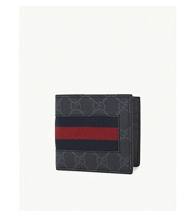 Shop Gucci Web Gg Supreme Billfold Wallet In Black