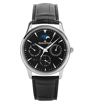 Shop Jaeger-lecoultre Mens 1308470 Master Calf-leather And Stainless Steel Watch