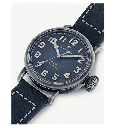 Shop Zenith 11.1940.679/53.c808 Pilot Type 20 Extra Special Stainless Steel Automatic Pilot Watch In Blue