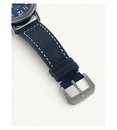 Shop Zenith 11.1940.679/53.c808 Pilot Type 20 Extra Special Stainless Steel Automatic Pilot Watch In Blue