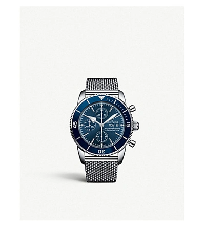 Shop Breitling A13313161c1a1 Superocean Héritage Ii Steel Watch In Silver