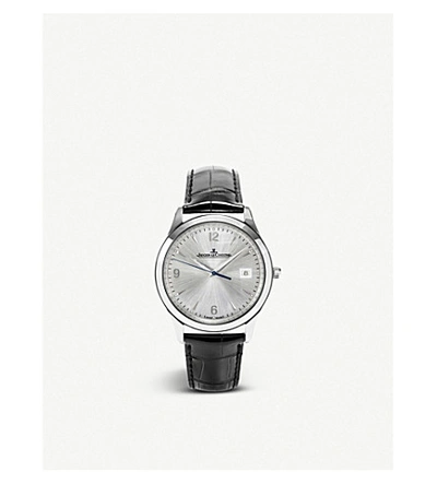 Shop Jaeger-lecoultre Q1548420 Master Stainless Steel And Leather Watch