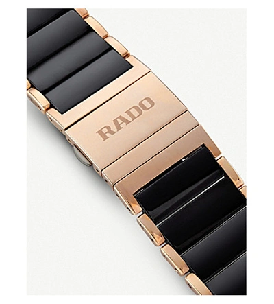 Shop Rado R20207712 Integral Ceramic And Rose Gold Watch In Gold/black