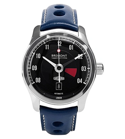 Shop Bremont Bj-iii/bk Jaguar Mkiii Stainless Steel And Leather Watch In Blue