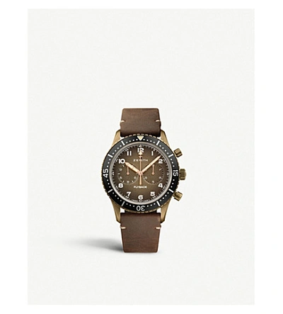 Shop Zenith Mens 29.2240.405/18.c801 Pilot Cronometro Tipo Cp-2 Flyback Bronze And Leather Watch