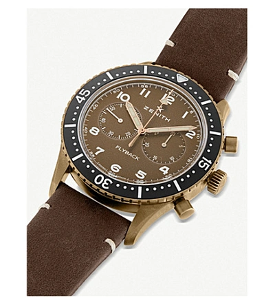 Shop Zenith Mens 29.2240.405/18.c801 Pilot Cronometro Tipo Cp-2 Flyback Bronze And Leather Watch