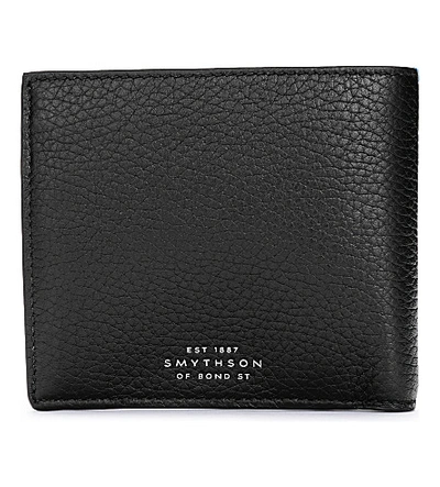 Shop Smythson Burlington Leather Card And Coin Wallet In Black