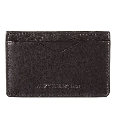 Shop Alexander Mcqueen Ribcage Leather Card Holder In Black