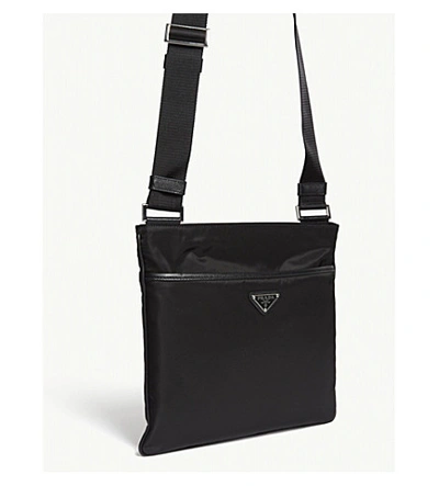 Shop Prada Black Flight Nylon Shoulder Bag