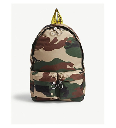 Shop Off-white Camouflage Canvas Backpack