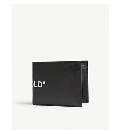 Shop Off-white Quote Leather Bi-fold Wallet In Black White