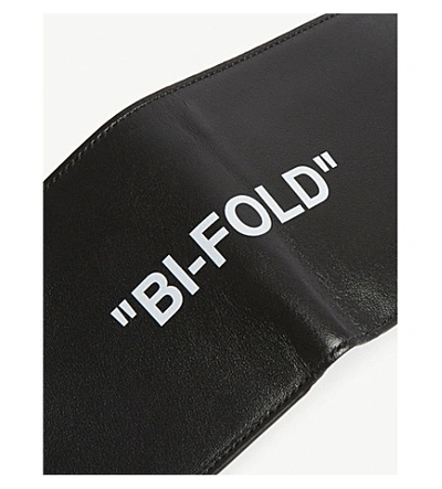 Shop Off-white Quote Leather Bi-fold Wallet In Black White