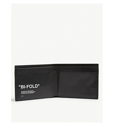 Shop Off-white Quote Leather Bi-fold Wallet In Black White