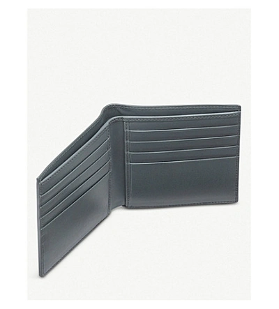 Shop Smythson Panama Leather 8 Card Wallet In Smoke