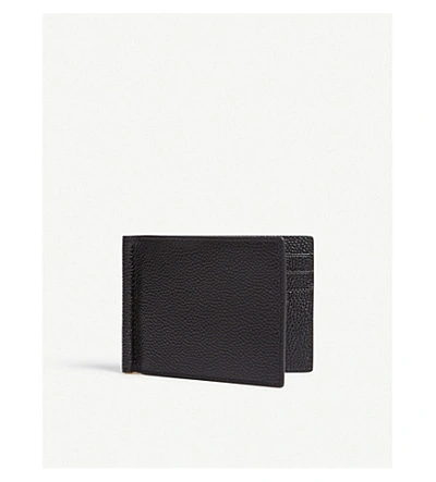 Shop Thom Browne Grained Leather Wallet In Black