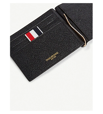 Shop Thom Browne Grained Leather Wallet In Black