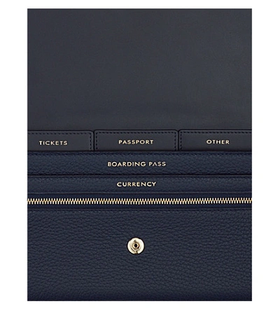 Shop Smythson Burlington Marshall Leather Travel Wallet In Navy