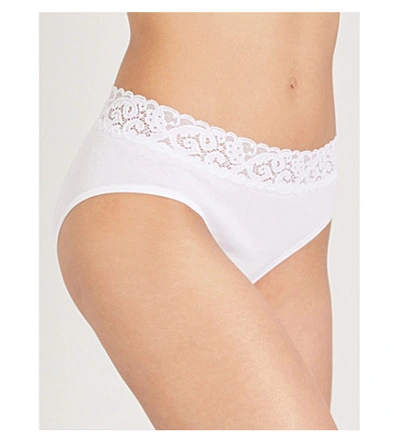 Shop Hanro Womens White Moments Midi Briefs L