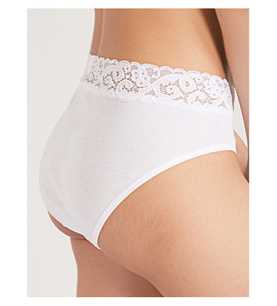 Shop Hanro Womens White Moments Midi Briefs L