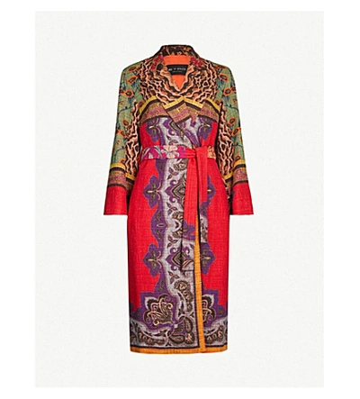 Shop Etro Merseyside Printed Cotton Coat In Red