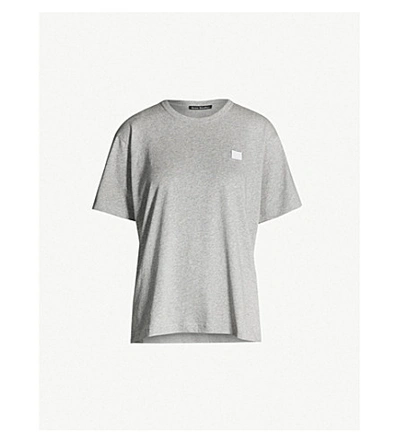 Shop Acne Studios Nash Face Oversized Cotton-jersey T-shirt In Li Gry/mel