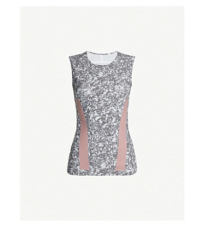 Shop Adidas By Stella Mccartney Alphaskin Stretch-nylon Tank Top In Clear Onix Grey