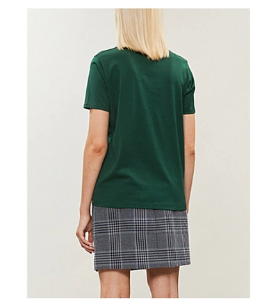 Shop Acne Studios Ellison Patch-embroidered Cotton T-shirt In Dark Green