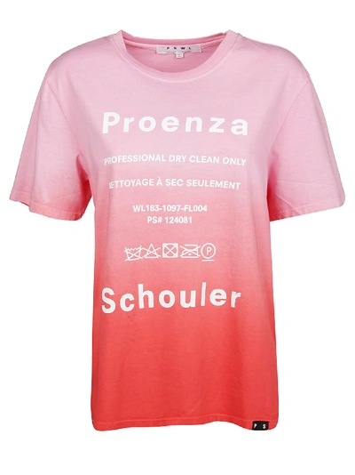 Shop Proenza Schouler S/s T-shirt Tie Dye In Pink Tie Dye
