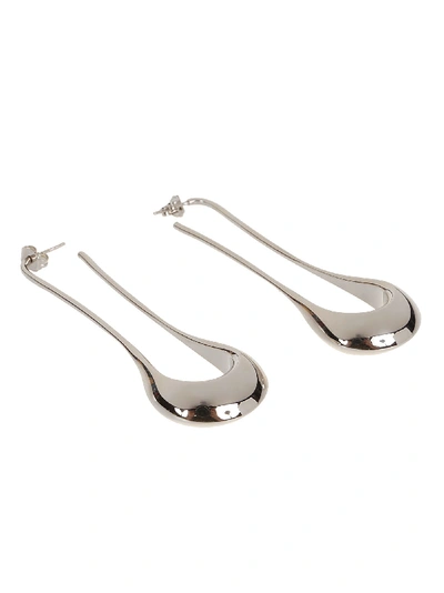 Shop Lemaire Long Drop Earrings In Silver