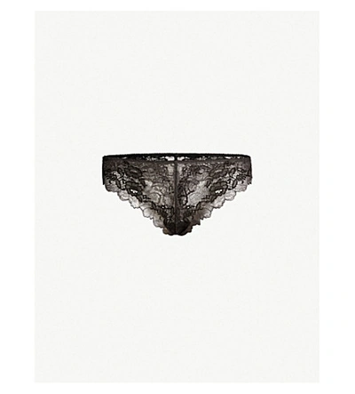 Shop Wacoal Women's Charcoal Lace Perfection Stretch-lace Tanga Briefs