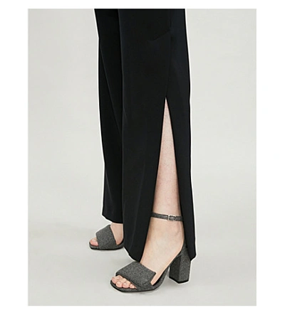 Shop Awake Artemon High-rise Crepe Wide-leg Trousers In Black