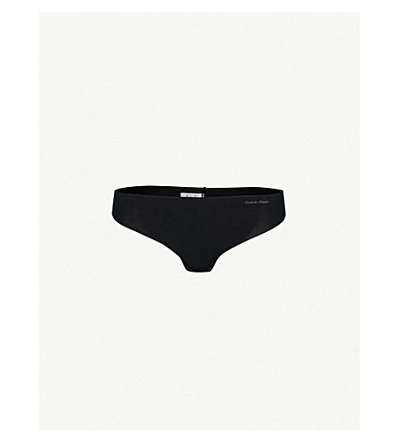 Shop Calvin Klein Women's Black Invisibles Jersey Thong