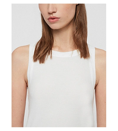 Shop Allsaints Womens Chalk White Rina Stretch-jersey Tank Top M