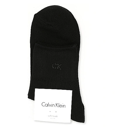 Shop Calvin Klein Women's Black Crystal Soft Touch Socks