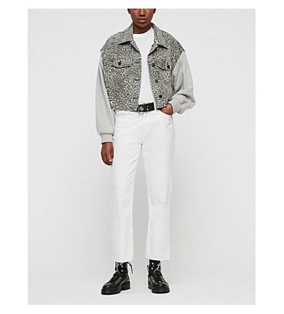 Allsaints Anders Denim And Cotton-jersey Jacket | ModeSens