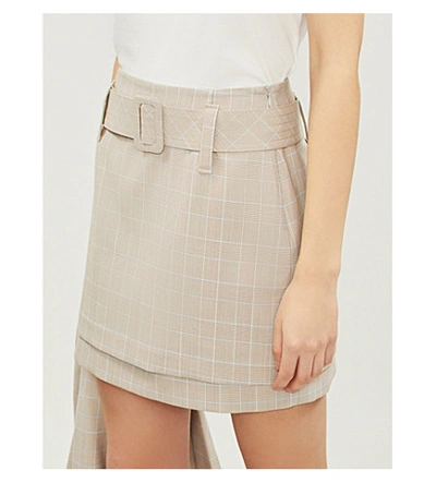 Shop Maje Jikam Checked Woven Mini Skirt In Carreaux