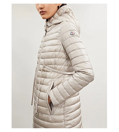 Shop Moncler Barbel Hooded Quilted Shell Coat In Champagne