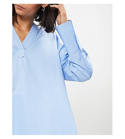 Shop Joseph Eamon Striped-pattern Cotton Shirt In Blue