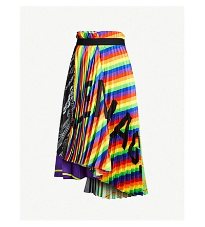 Shop Balenciaga Printed Jersey Skirt In Rainbow/black