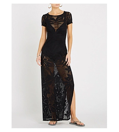 Shop Melissa Odabash Fran Crocheted Maxi Dress In Black Crochet