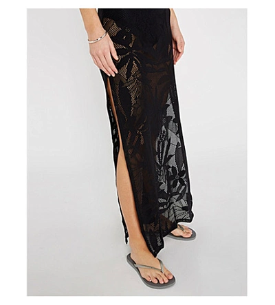 Shop Melissa Odabash Fran Crocheted Maxi Dress In Black Crochet