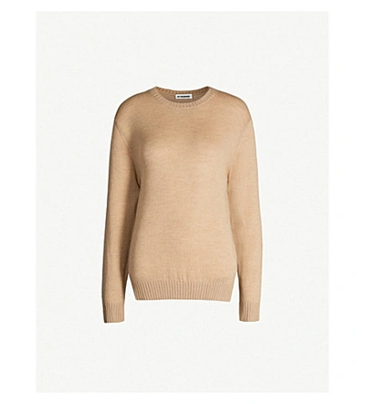 Shop Jil Sander Relaxed Fine Wool-knit Jumper In Lght Beige