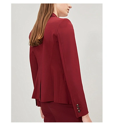 Shop Theory Carissa Stretch-wool Jacket In Deep Mulberry