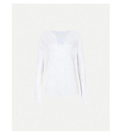 Shop Zadig & Voltaire Ladies Blanc White Tunisien Cotton-jersey Top