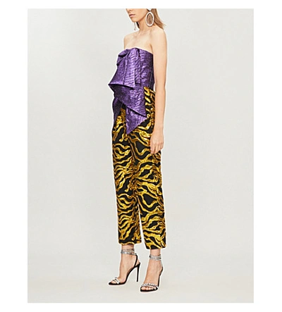 Shop Halpern Metallic And Sequinned Jumpsuit In Multi