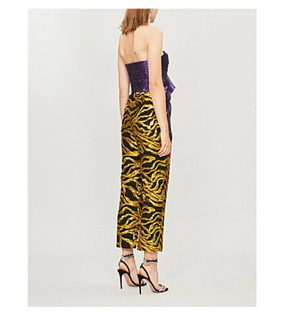 Shop Halpern Metallic And Sequinned Jumpsuit In Multi