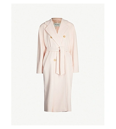 Shop Max Mara Madame Double-breasted Wool And Cashmere-blend Coat In Pink
