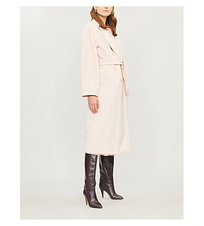 Shop Max Mara Madame Double-breasted Wool And Cashmere-blend Coat In Pink